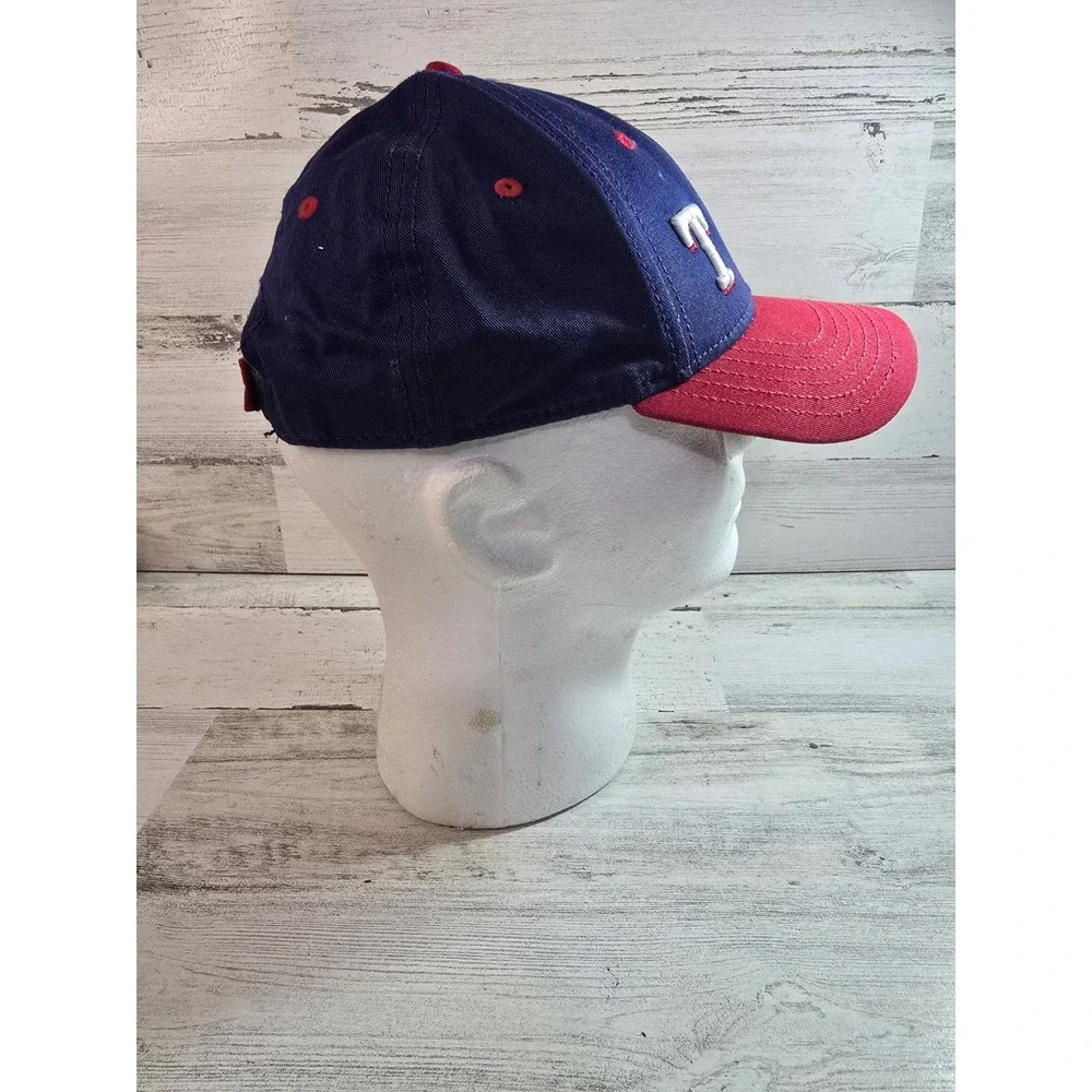 New Era Texas Rangers Marvel Iron Man Youth 9FORTY Adjustable Hat Navy Red‎